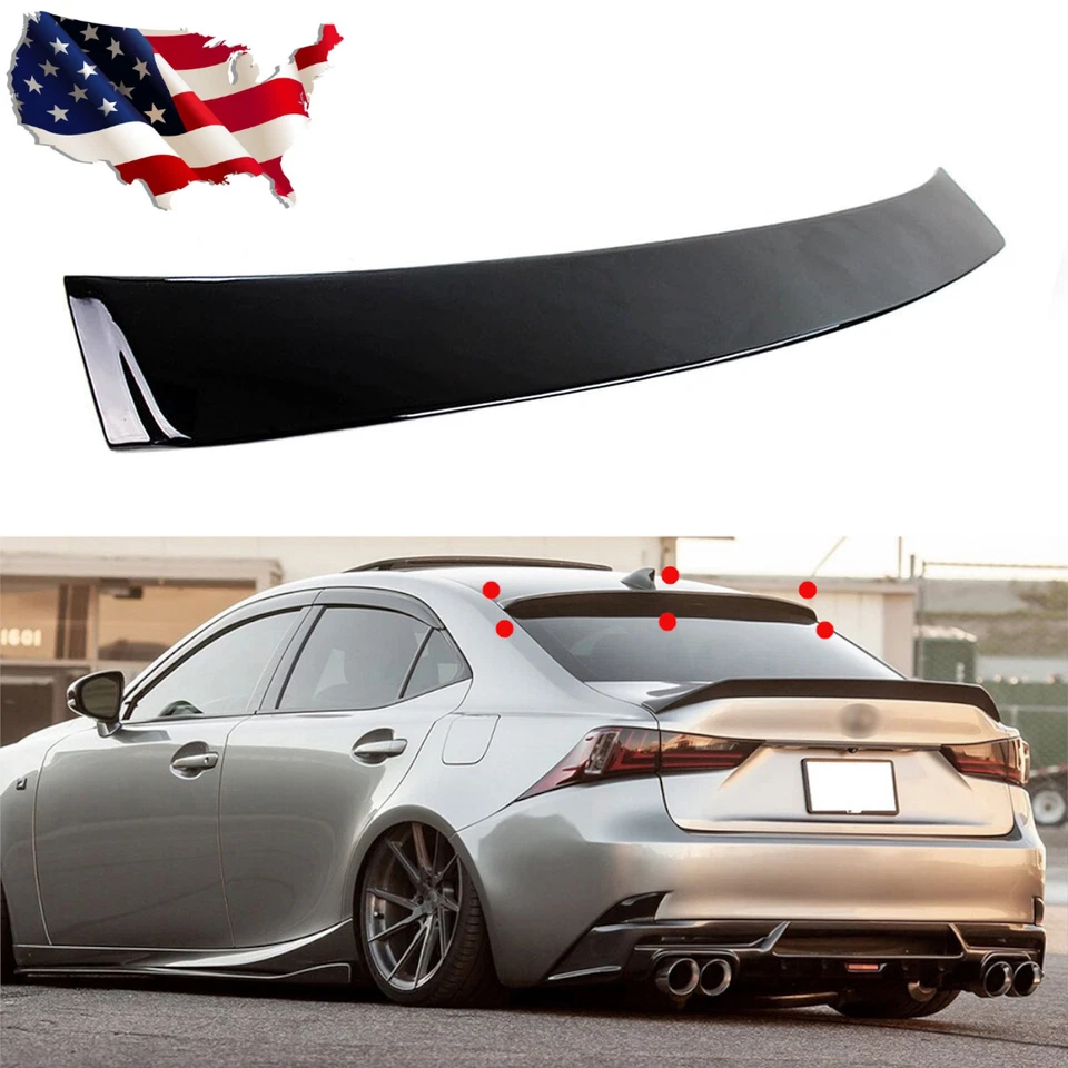 For 2014-2020 Lexus IS200t IS250 IS300 IS350 V Style Rear Roof Window Spoiler Foto 1 de 4