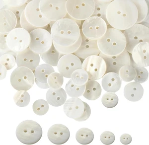 50PCS Pearl Buttons, Pearl Shell Bulk Sewing Buttons, 10Mm/12.5Mm/15Mm/18Mm/20Mm - Picture 1 of 12