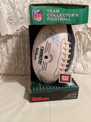 Signed San Diego Chargers NFL Vinyl Football Luis Castillo And Vincent Jackson - Image 1 of 4