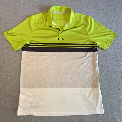 Polo Oakley para hombre talla pequeña color block take, lavado ácido verde lima Foto 1 de 4