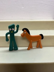 Vintage Mini Gumby and Pokey Bendable Figurines Set Prema China E9 - Picture 1 of 3