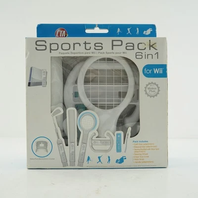 Sports Pack 6 in 1 for Nintendo Wii Video Game Controller Accessories Club Wheel - Image 1 of 4