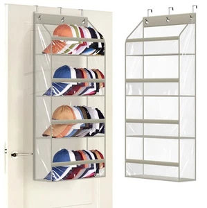 AOODA Clear Over the Door Hat Racks for Baseball Caps Hold 48 36.2 Grey - Picture 1 of 7