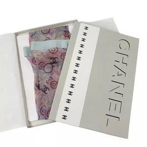 CHANEL Vintage 01P CC Logo Multicolor Pantyhose - Size 4 - Picture 1 of 7