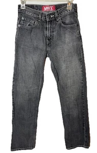 Levi’s 514 Slim Jeans Faded Pockets Black Straight Button Zip Sz 14 Reg - Picture 1 of 7
