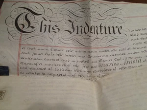 (B12) 1810 Vellum indenture,  Mepshall? Bedford Common Fields - Picture 1 of 3