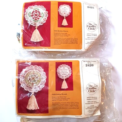 Lote de 2 kits de adornos navideños de colección círculo creativo punto de cruz artesanal Foto 1 de 4