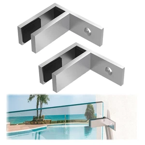 2 Stück T316 Marinequalität Geländer Wand zu Glas Klemme, F Form Edelstahl Br - Bild 1 von 12