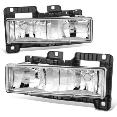 Juego de pares de faros/lámparas de carcasa cromada para camioneta Chevy C/K 1988-1998 Foto 1 de 4