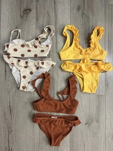 ZARA girls 6-7 bikinis yellow/polkadot/brown - Picture 1 of 3