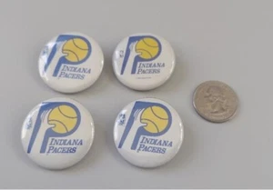 NBA Indiana Pacers Used Small Four White Buttons Lot Basketball OOP Vintage - Picture 1 of 3