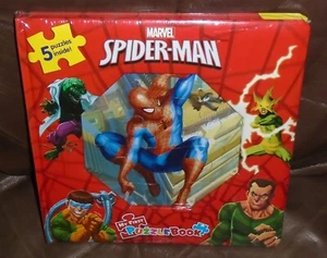 MARVEL SPIDERMAN MY FIRST PUZZLE BOOK *5 JIGSAW PUZZLES COLOR CODED* NIP SEALED - Picture 1 of 3