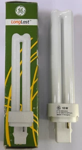1x 18W GE G24d-2, 2 pines, baja energía CFL BLD bombilla 4000K lámpara blanca fría - Imagen 1 de 4
