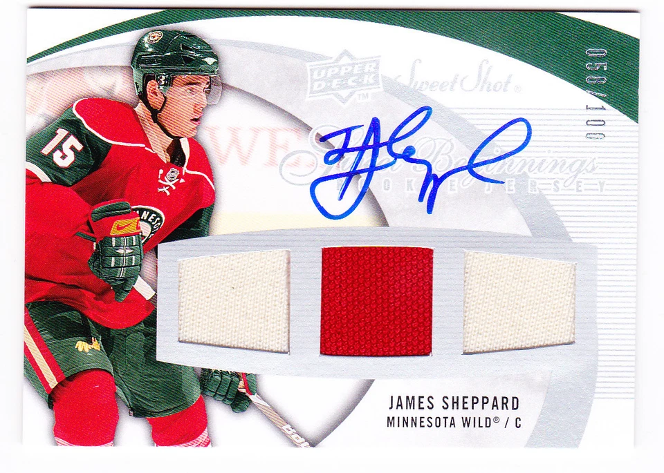 07-08 Sweet Shot James Sheppard /100 Auto Jersey Rookie Upper Deck 2007 - Image 1 of 1