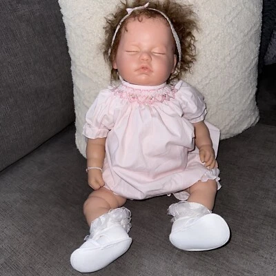 BERENGUER Reborn Baby Girl Doll 19” Life Like Weighted, Sleeping Eyelashes - Image 1 of 4