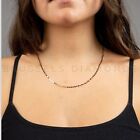 Chain Necklace in 14k Solid Rose Gold Mirror Link Gift for Her 2.2MM 16"-24"