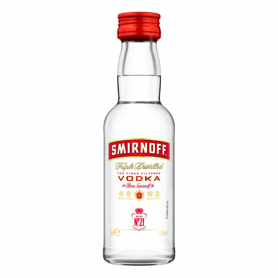 Smirnoff Red No. 21 Premium Vodka Triple Destilled Wodka Alkohol 37.5% 50ml - Bild 1 von 1