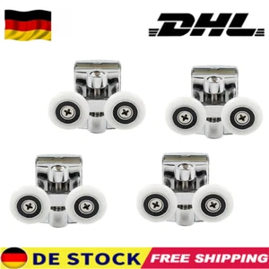 4X Duschtür Rolle Glastürrolle Duschkabine Tür-Rollen Rollenführung Doppelrad - Bild 1 von 10