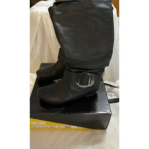 Shiekh Sz 6 Women Mid-Calf Black Flat Boot - Candies 76AP - Picture 1 of 6