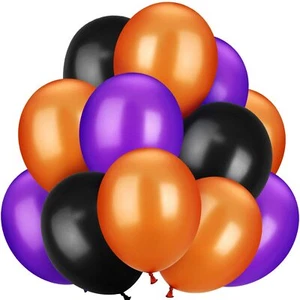 Palloncini lattice 12 pollici 100x nero arancione viola festa Halloween elio galleggianti - Foto 1 di 3