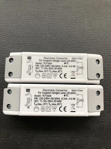 2x Elektronischer OBI TET-E60I Transformator Halogen / Trafo 12V- 20-60W Dimmbar - Bild 1 von 7