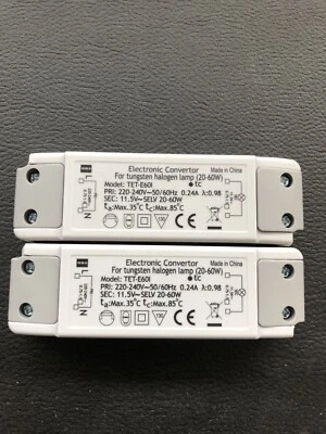 2x Elektronischer OBI TET-E60I Transformator Halogen / Trafo 12V- 20-60W Dimmbar - Bild 1 von 4