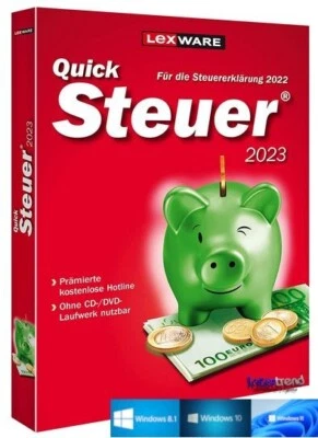 Lexware QuickSteuer 2023 Vollversion (Steuerjahr 2022) + Handbuch Download NEU - Bild 1 von 4
