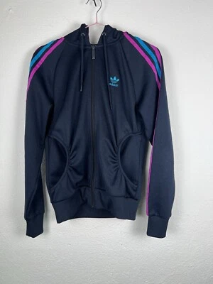 Adidas Sudadera con Capucha Azul Talla M Mujer Trackshirt Deporte Top Medio - Imagen 1 de 4