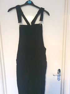 Clary & Peg Velvet Dunagree Black Size Medium - Picture 1 of 8