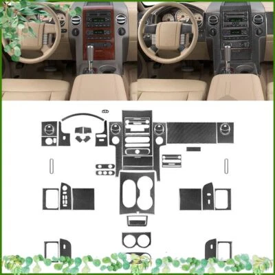 62Pcs Real Carbon Fiber Interior Kits Cover Trim For Ford F-150 FX4 2004-2008 - Изображение 1 из 4