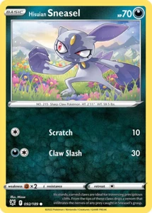 Hisuian Sneasel 092/189 Common Astral Radiance Pokemon Card - NM - Imagen 1 de 2