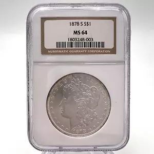 NGC 1878-S MS64 Morgan Silver Dollar. Lot.14 - Picture 1 of 10