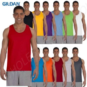 Gildan Mens Tank Top 100% Cotton Preshrunk Ultra Cotton 6 oz 2XL G220 - Picture 1 of 16