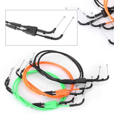 Par de cables de acelerador de acero para motocicleta para Kawasaki Z1000 2007-08 verde Foto 1 de 4
