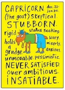 Capricorn sign (negative traits) fridge magnet - Picture 1 of 1