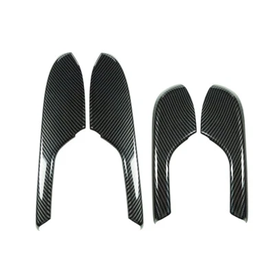 Panel de reposabrazos interior de fibra de carbono negro para Honda Civic 2016-2021 Foto 1 de 4