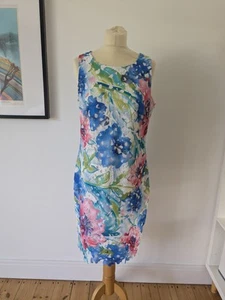 FRANK LYMAN White Multicoloured Floral Lace Overlay Pencil Shift Dress UK 12 - Picture 1 of 12