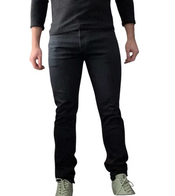 Jeans AG Tellis Modernos Calce Ajustado Elástico Denim Talla 31x33 Negro Foto 1 de 4