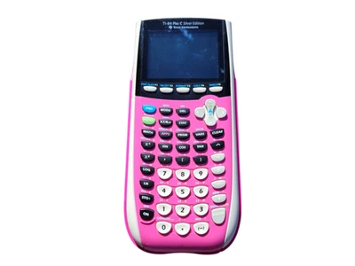 Texas Instruments Graphing Calculator TI-84 Plus C Silver Edition Pink Cover - Image 1 of 4