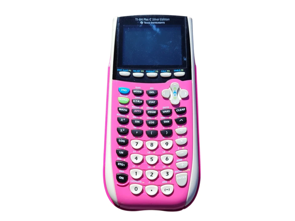 Texas Instruments Graphing Calculator TI-84 Plus C Silver Edition Pink Cover - Image 1 of 4