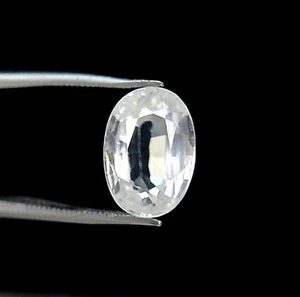 10.25x7.25 mm Certified Natural White Zircon Oval Cut 3.42 CTS Loose Gemstone - Picture 1 of 7