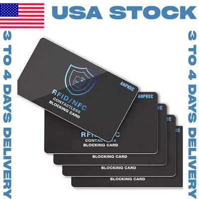 Tarjeta de bloqueo RFID - Protector de tarjeta de débito de crédito sin contacto NFC (paquete de 5) Foto 1 de 4