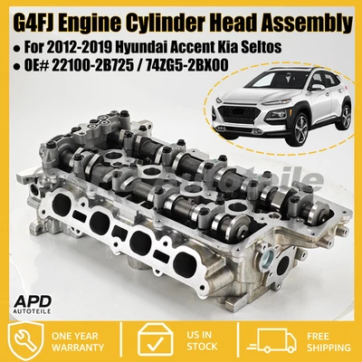 G4FJ Engine Cylinder Head Assembly Fit 2012-2019 Hyundai Accent Kia Seltos 1.6L - Image 1 of 4