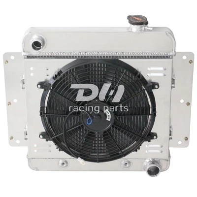 Radiador de 3 filas + cubierta + ventilador para Chevrolet Chevy II Nova Base SS 62-67 V8 4,1 L 255 Foto 1 de 4