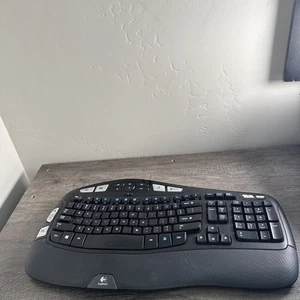 Logitech Wireless Wave K350 Ergonomic Keyboard No USB Receiver Dongle - Picture 1 of 5