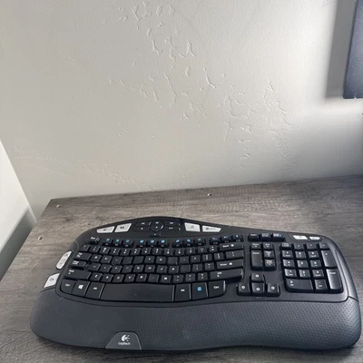 Logitech Wireless Wave K350 Ergonomic Keyboard No USB Receiver Dongle - Image 1 of 4