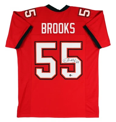 Derrick Brooks Authentic Signed Red Pro Style Jersey Autographed BAS Witnessed - Image 1 of 4