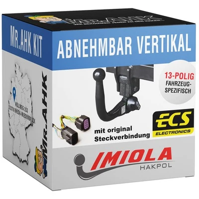 Enganche de remolque vertical para Audi Q8 18-23 desmontable con juego eléctrico 13 pines especial - Imagen 1 de 3