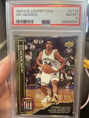 1993 Upper Deck Locker Talk Джим Джексон #LT15 PSA NM-MT8 - Изображение 1 из 2