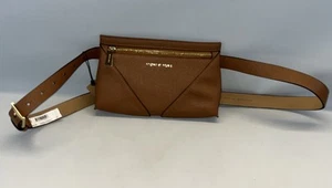 Michael Kors Leather Waistpack Fanny Belt Bag Brown Gold - Picture 1 of 10